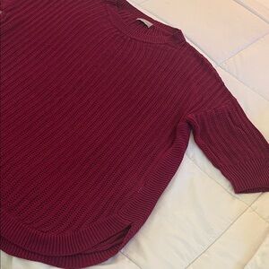 Women's Burgundy Sweater light knit 3xl